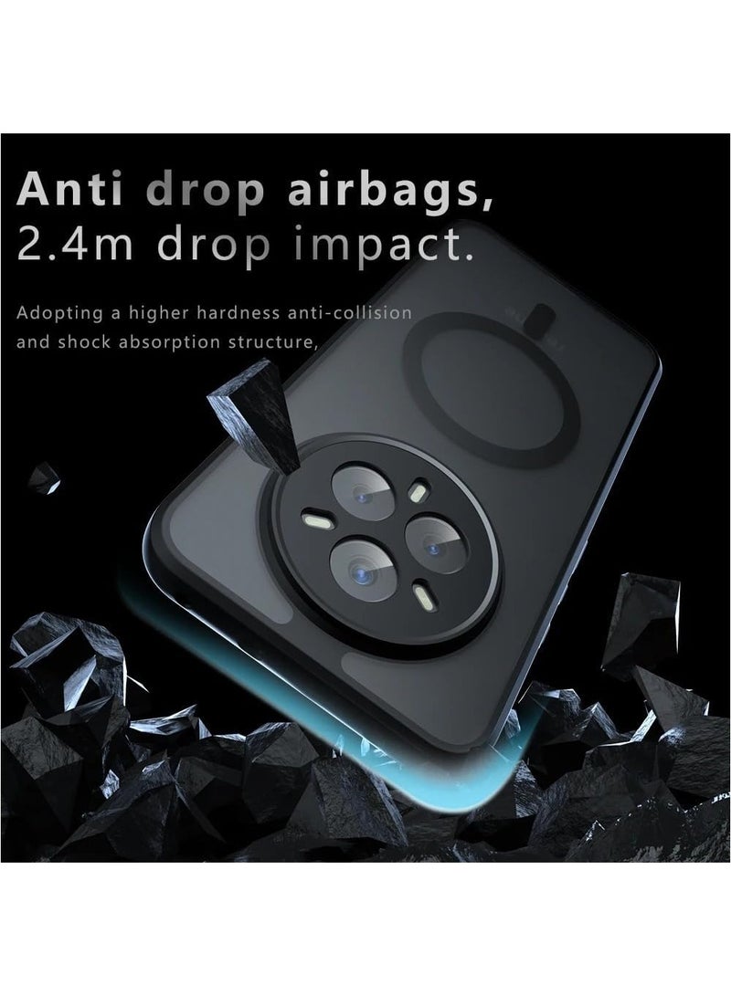 Fankalo حافظة هاتف مغناطيسية لهاتف Realme 14 Pro+/ Realme 14 Pro Plus 5G، غلاف خلفي شفاف غير لامع، حماية رقيقة للهاتف - Image 2