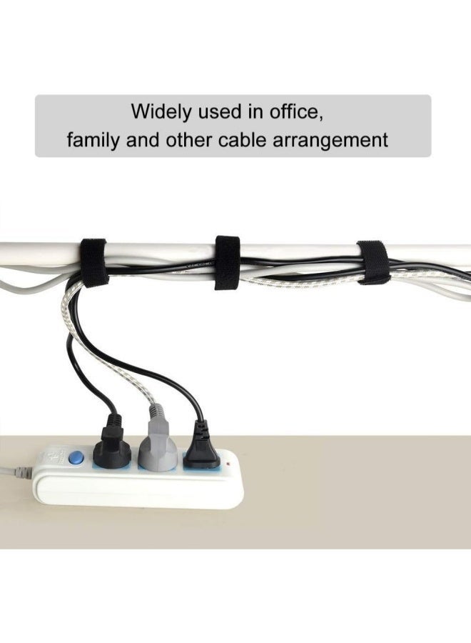 Cable Tidy Management Fastening Tape Sticky Strips Hook Loop Reusable and Flexible Wire Ties Cable Organizer for Computer TV Power and Other Cables Black 5 Meter - Image 3