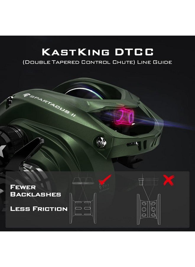 Kastking Spartacus Ii Baitcasting Reel, 6Oz Ultralight Baitcaster Reel, Super Smooth With 17.6 Lb Carbon Fiber Drag, 7.2:1 Gear Ratio, 39Mm Palm Perfect Lower Profile Design,Stryker Green,Left Handed - Image 4