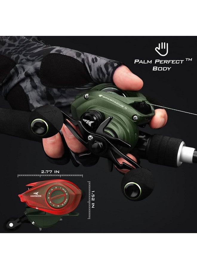 Kastking Spartacus Ii Baitcasting Reel, 6Oz Ultralight Baitcaster Reel, Super Smooth With 17.6 Lb Carbon Fiber Drag, 7.2:1 Gear Ratio, 39Mm Palm Perfect Lower Profile Design,Stryker Green,Left Handed - Image 3