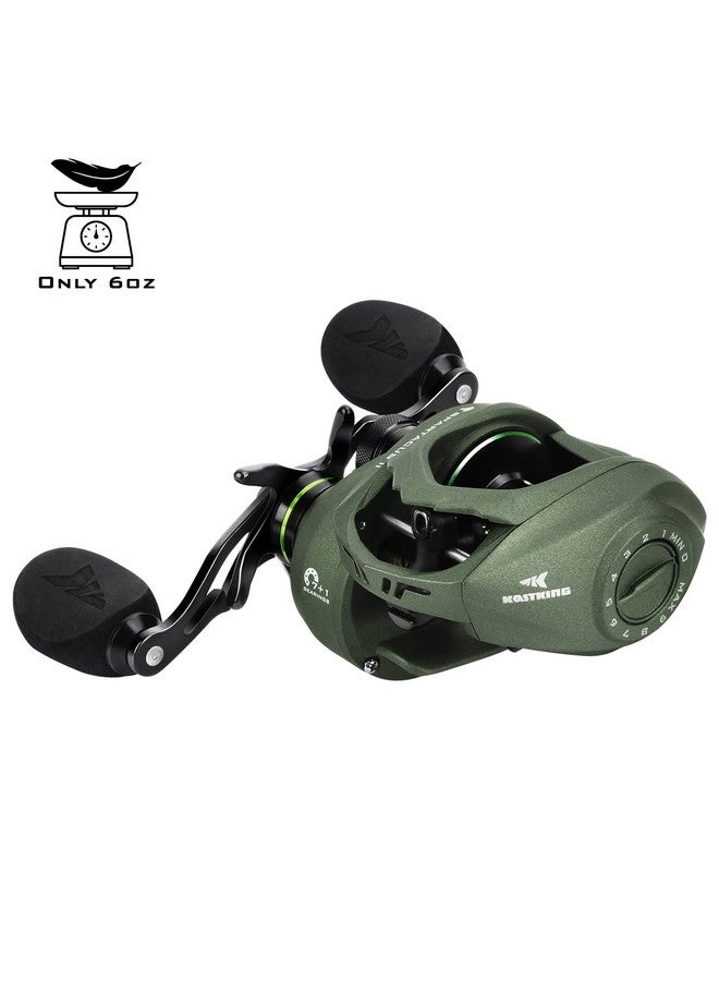 Kastking Spartacus Ii Baitcasting Reel, 6Oz Ultralight Baitcaster Reel, Super Smooth With 17.6 Lb Carbon Fiber Drag, 7.2:1 Gear Ratio, 39Mm Palm Perfect Lower Profile Design,Stryker Green,Left Handed - Image 2