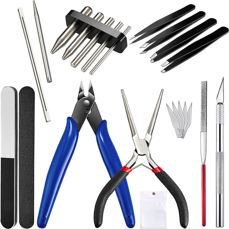 17 Pieces Metal Puzzle Tools Suit For 3D Model Building Repairing And Fixing Jewelry Pliers Set - Image 2