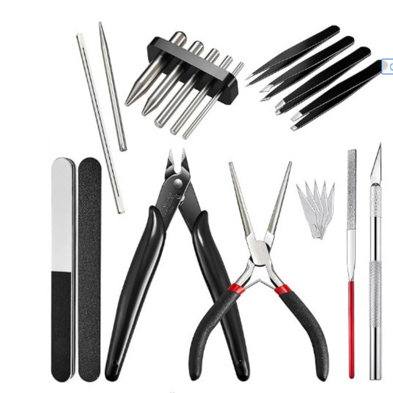 17 Pieces Metal Puzzle Tools Suit For 3D Model Building Repairing And Fixing Jewelry Pliers Set - Image 1