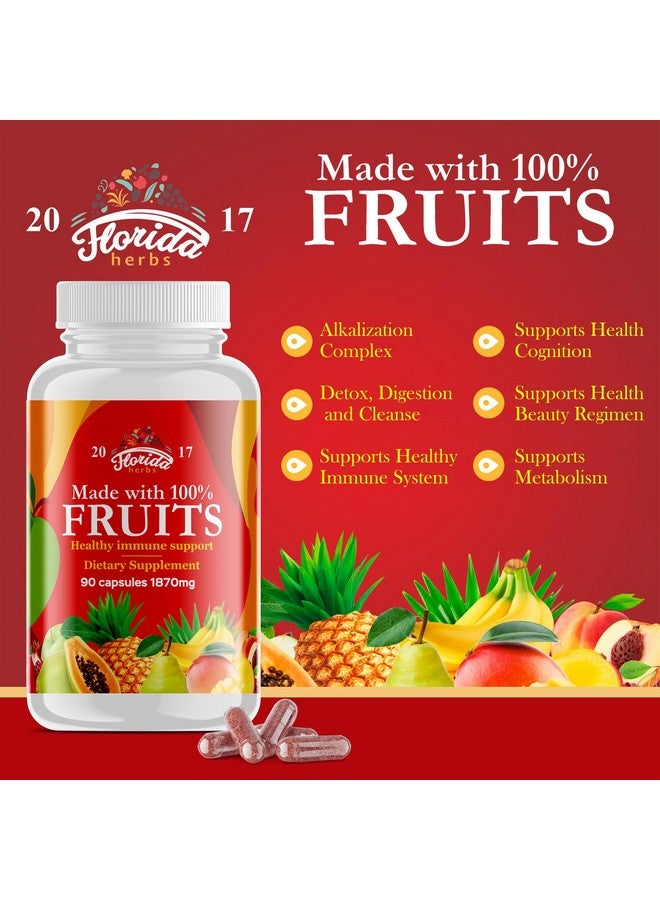 FLORIDA HERBS مكمل الفواكه والخضروات - 90 كبسولة فواكه و90 كبسولة خضار - فيتامينات طبيعية، توازن الفواكه والخضار يدعم توازن الطاقة، خالي من الصويا، كبسولات نباتية - 90 حبة (عبوة من 2)  - Image 4