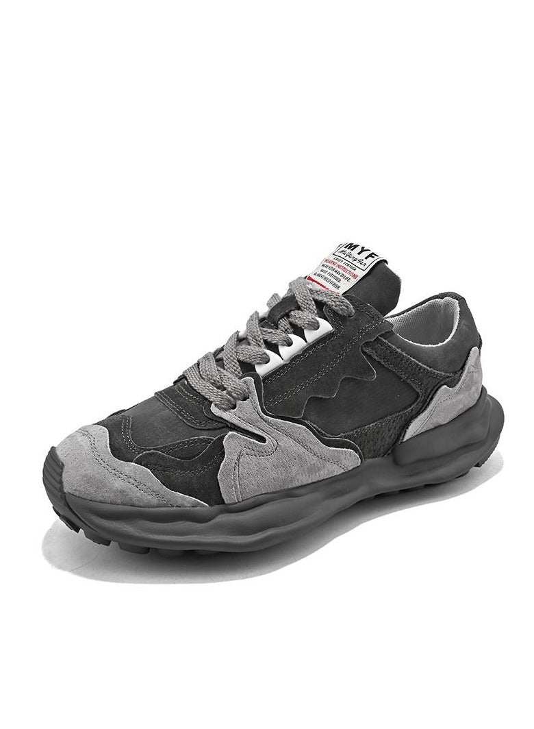 KUYING New Breathable Port Wind Mesh Face Dad Shoes Thick Sole Running Casual Sports Forrest Gump Shoes Dissolved Shoes for Men  - Image 1