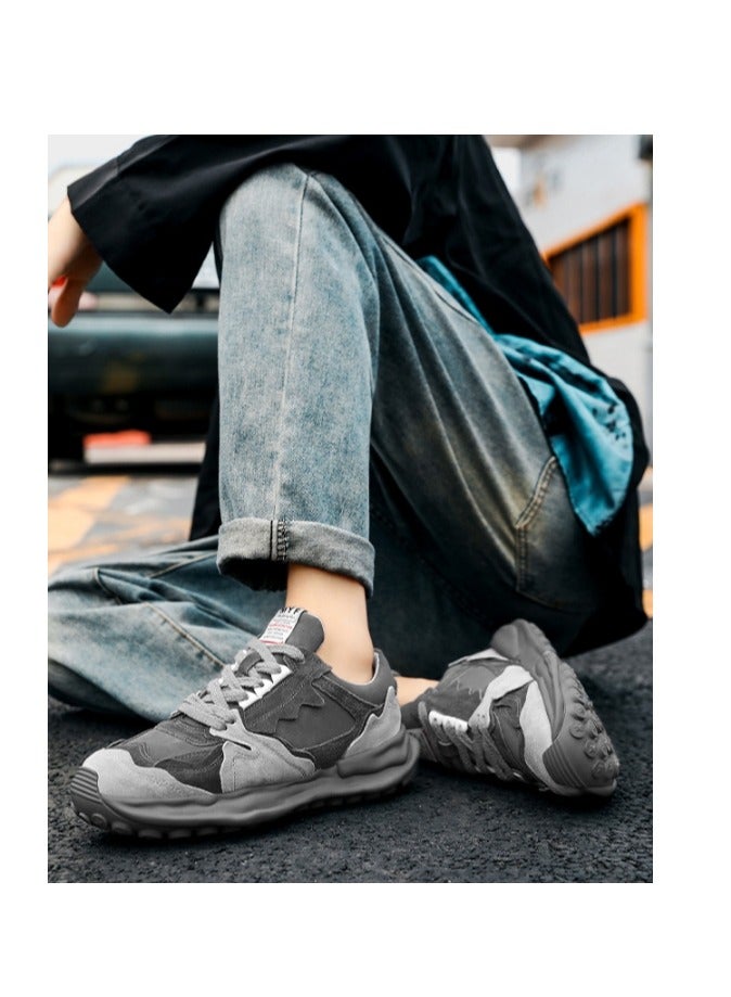 KUYING New Breathable Port Wind Mesh Face Dad Shoes Thick Sole Running Casual Sports Forrest Gump Shoes Dissolved Shoes for Men  - Image 3