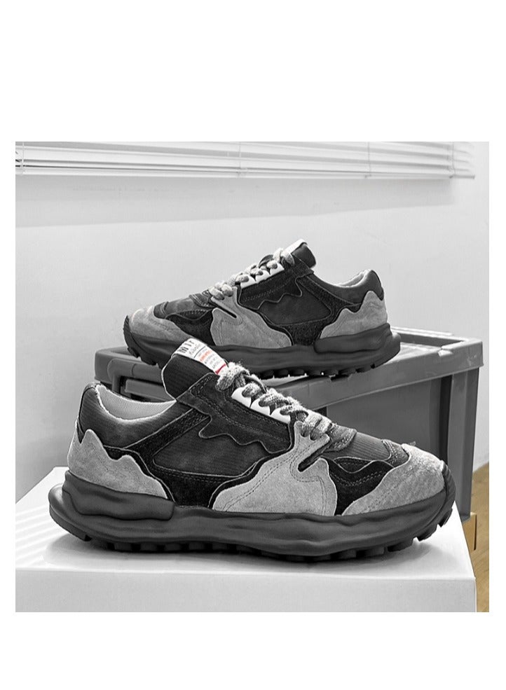 KUYING New Breathable Port Wind Mesh Face Dad Shoes Thick Sole Running Casual Sports Forrest Gump Shoes Dissolved Shoes for Men  - Image 2