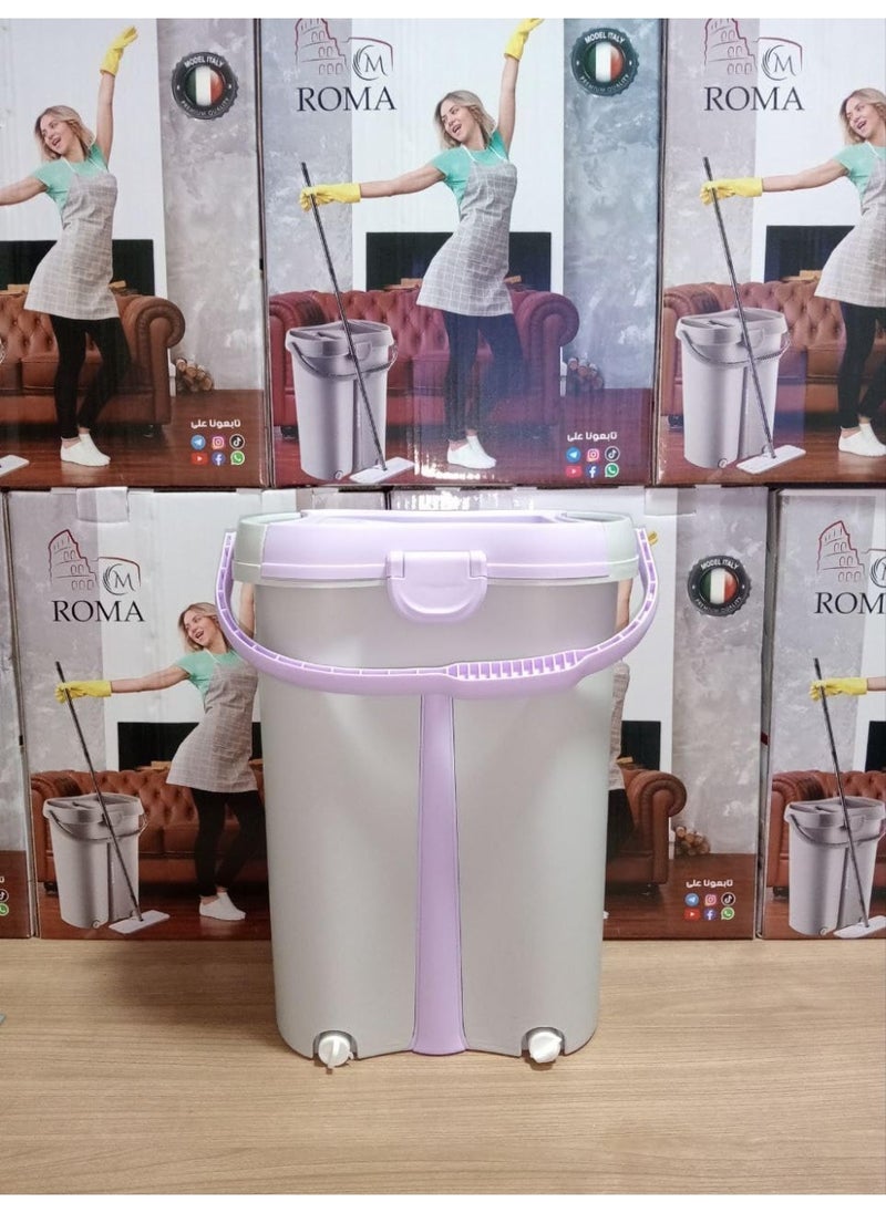 Generic - Cleaning bucket - 18 litre capacity with 100% microfiber mop and shatter-resistant material Q - Image 1