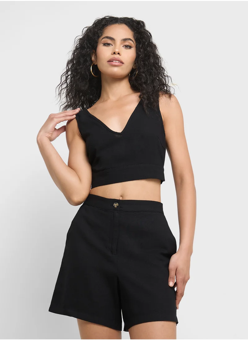 فيرو مودا V-Neck Cropped Top