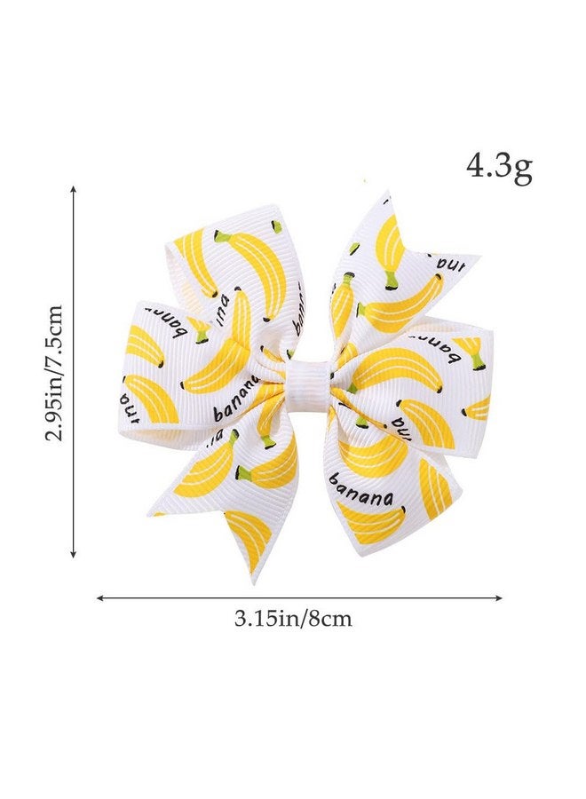 BBTDIN Baby Girls Banana Bow Hair Clips Kids Girls Fruits Bowknot Girls Banana Hair Bow Clips BBG94 (A1-White Bow) - Image 4