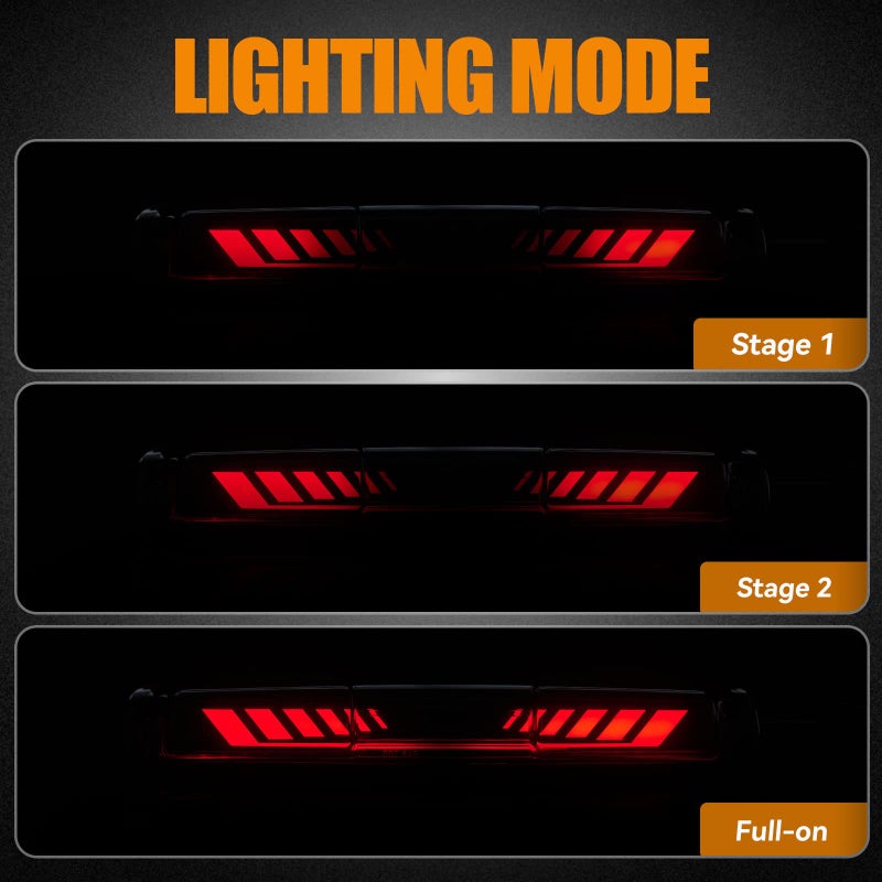 Cxdar Third 3rd Brake Light for 1999-2006 Chevy Silverado/GMC Sierra 1500 2500 3500HD, 2007 Silverado/Sierra Classic Model LED Time Tunnel Sequential High Mount Stop Light Rear Center Tail Lamp - Image 2