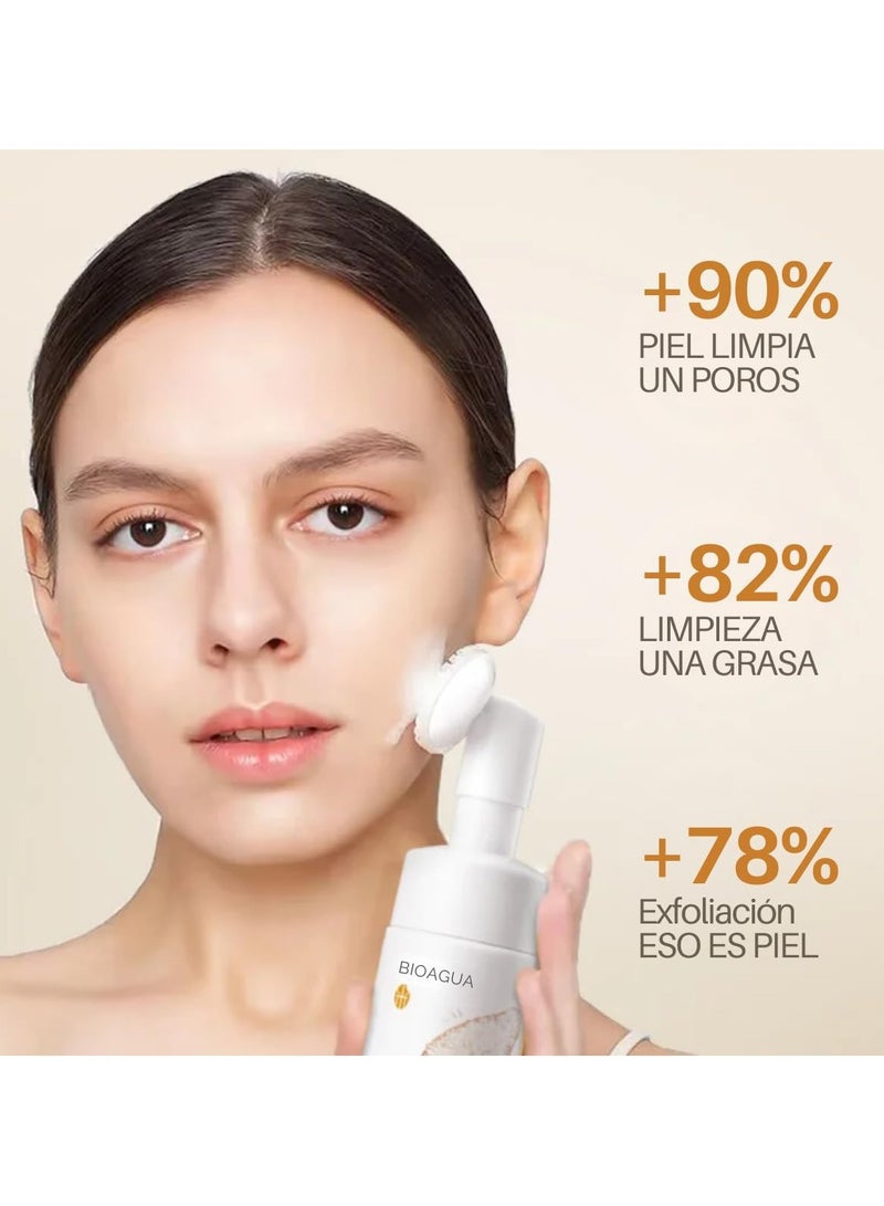 BIOAQUA موس تنظيف حليب الأرز من بيوأكوا، منظف وجه مرطب لطيف لتنظيف المسام - Image 4
