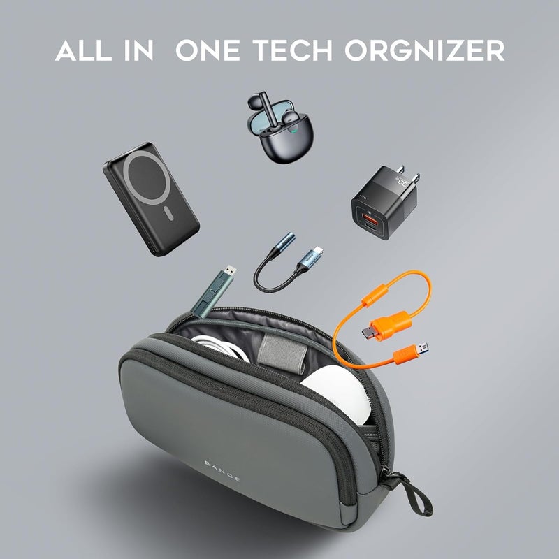 BANGE Cable Organizer Pouch，Water Resistant Tech Accessories Bag Carry Storage，Electronic Accessory Case for Charger, Cables, Power Bank, Hard Drive, Cords - Image 5