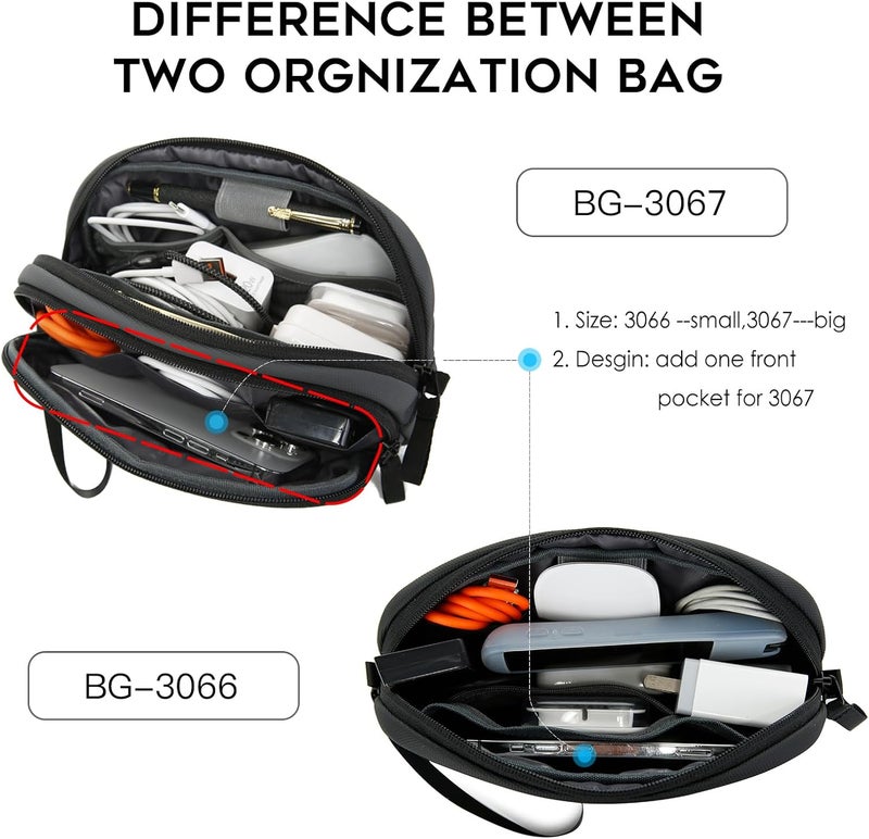 BANGE Cable Organizer Pouch，Water Resistant Tech Accessories Bag Carry Storage，Electronic Accessory Case for Charger, Cables, Power Bank, Hard Drive, Cords - Image 4