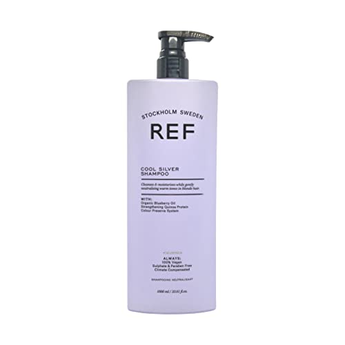 REF. Ref Cool Silver Shampoo 1000ml Sulphate free shampoo with botanical extracts and violet pigments specially chose to protect strengthen and neutralize unwanted yellow tones