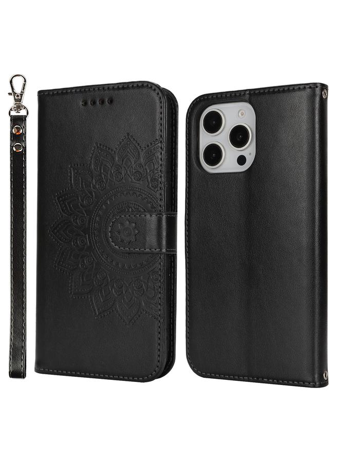Zaboon Case For iPhone 13 Pro Double Fold Printed Embossing Leather Phone Case - Image 2