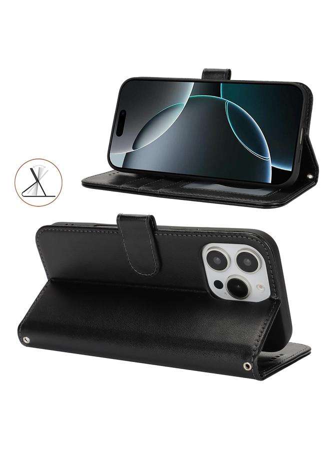 Zaboon Case For iPhone 13 Pro Double Fold Printed Embossing Leather Phone Case - Image 4