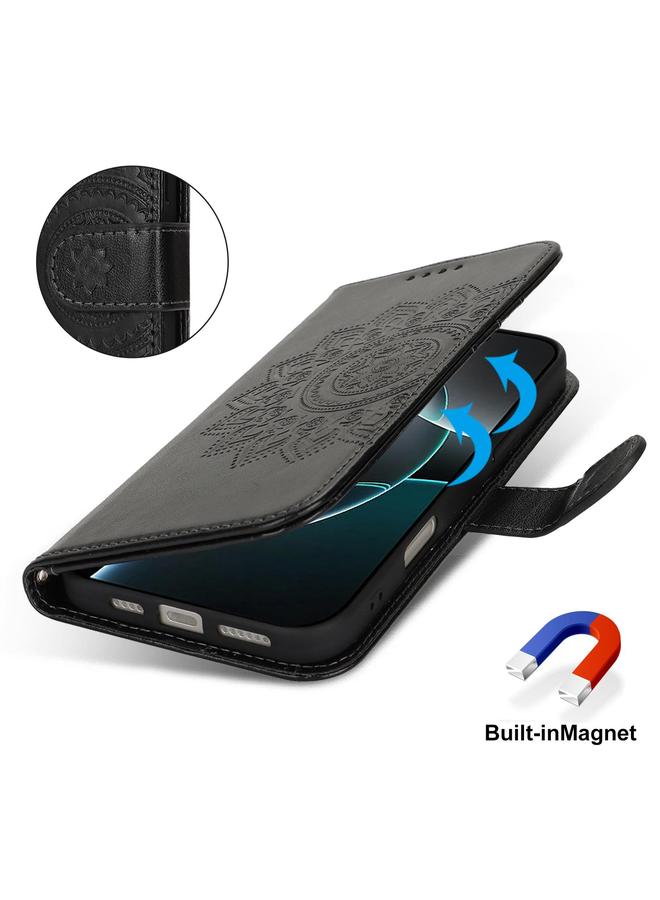 Zaboon Case For iPhone 13 Pro Double Fold Printed Embossing Leather Phone Case - Image 5