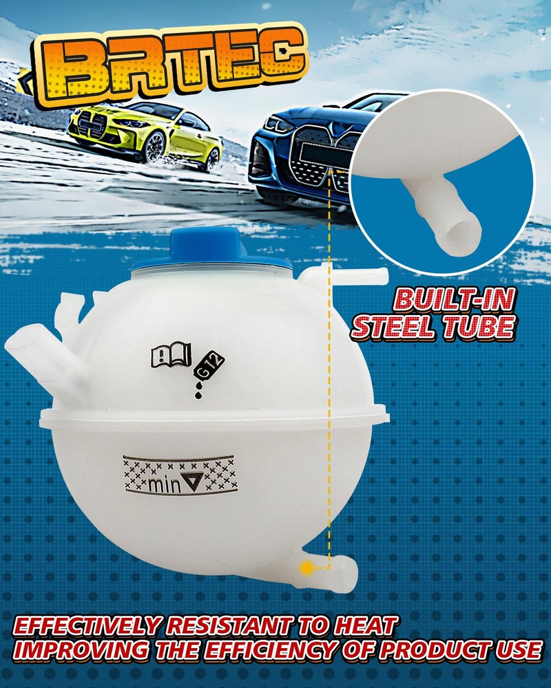BRTEC Coolant Reservoir Pressurized bottle with Cap for 2008 2009 for Audi TT; 2005-2013 for Volkswagen Jetta; 2006 2007 2008 2009 2010 2011 for Volkswagen Passat Coolant Reservoir with Cap - Image 3