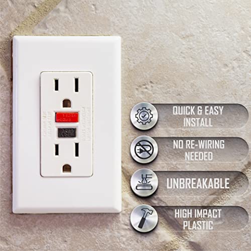 Hubbell TayMac A54W Allure Nonmetallic Wallplate with Different GFCI Insert, White - Image 4