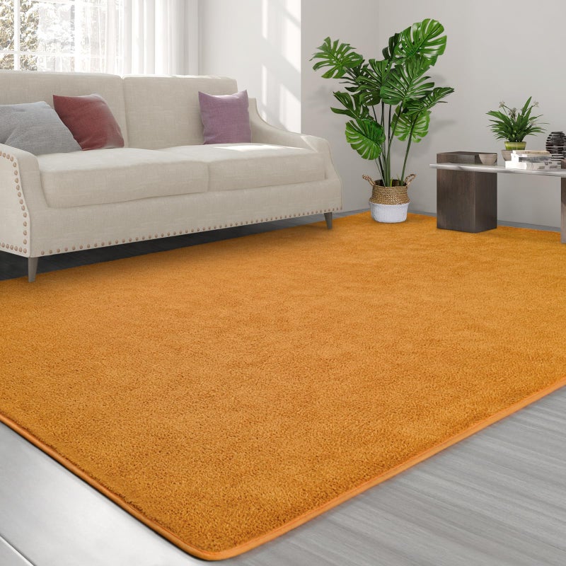 FlyDOIT Area Rugs for Bedroom Living Room, 4x6 Orange Super Soft Comfy Thickened Memory-Foam Indoor Carpets, Modern Aesthetic Minimalist Carpet for Boys Girls Adults Apartment Nursery Home DÃ©cor - Image 3