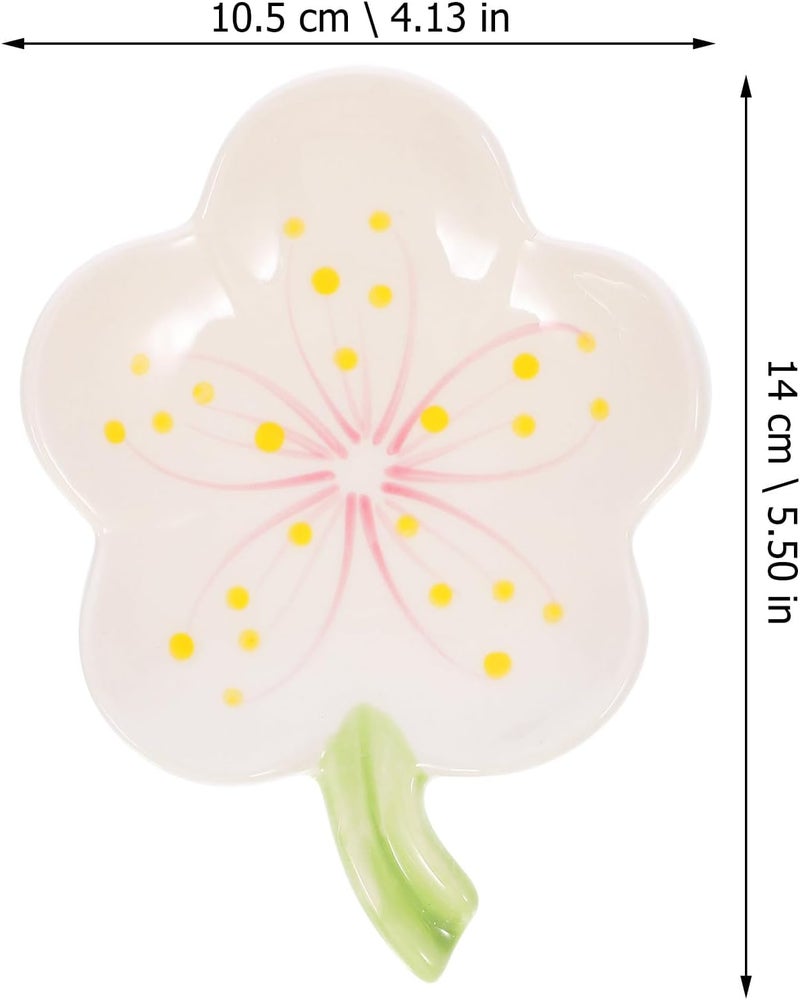Generic Ceramic Soap Dish Flower Soap Holder Tray Wear-Resistant High-Gloss White Porcelain Storage for Home Use - Image 2