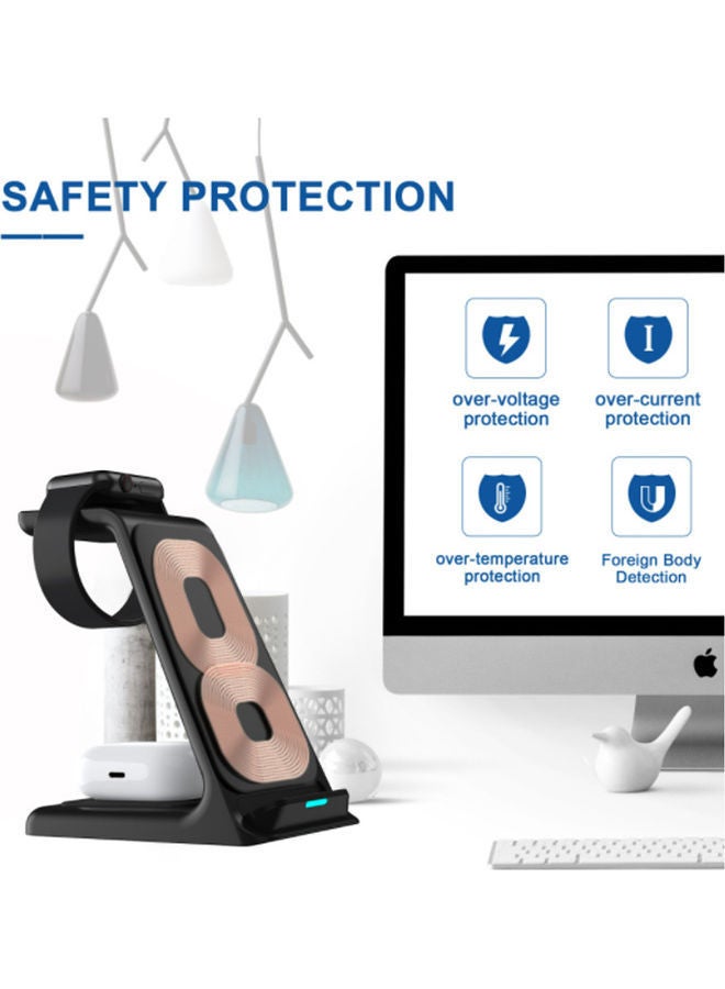 إسكدنيا شاحن لاسلكي 3 في 1 أسود - Image 2