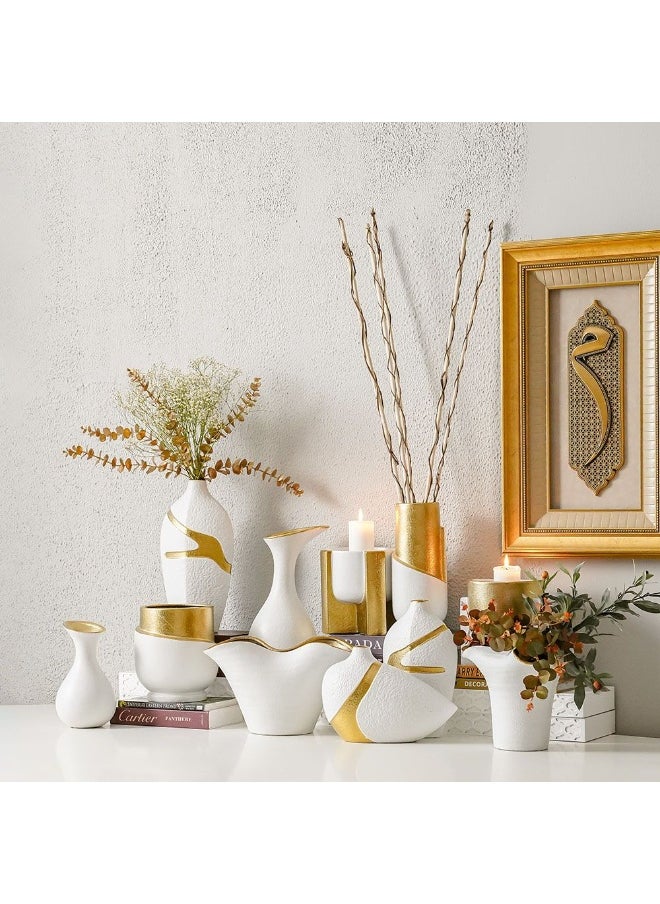DANUBE HOME Danube Home Mateo Ceramic Dothy Planter - 20X20X22 Cm| White/Gold Flower Pot For Home Decor Collection Indoor/Outdoor Vases For Plants Durable Ceramic Planters Decorative Home Accessories  - Image 3