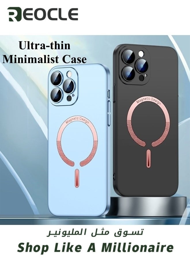 ريوكل - جراب مطلي بالكهرباء لهاتف iPhone 14 13 Pro Max حماية كاملة لعدسة الكاميرا متوافق مع الشحن اللاسلكي MagSafe غطاء هاتف ناعم مقاوم للصدمات من مادة TPU - Image 1
