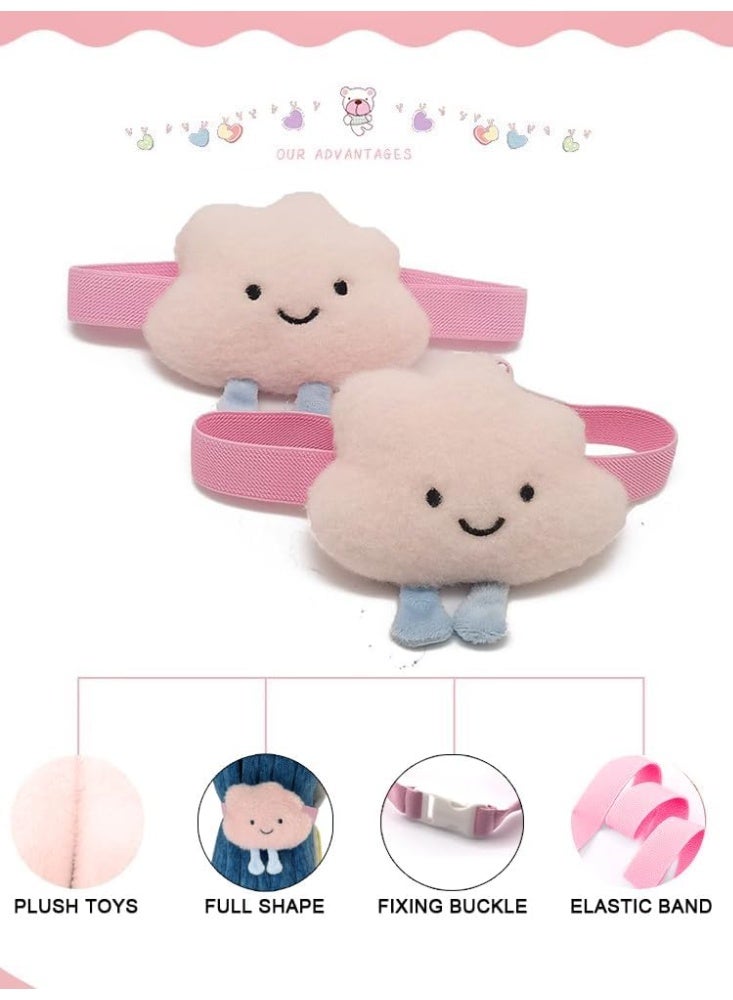 هومستر 2 قطعة أربطة ستائر سحابة قابلة للتركيب - مشابك ظريفة لغرف الأطفال والفتيات، ديكور أنيق للداخل والخارج بدون أدوات - Image 2