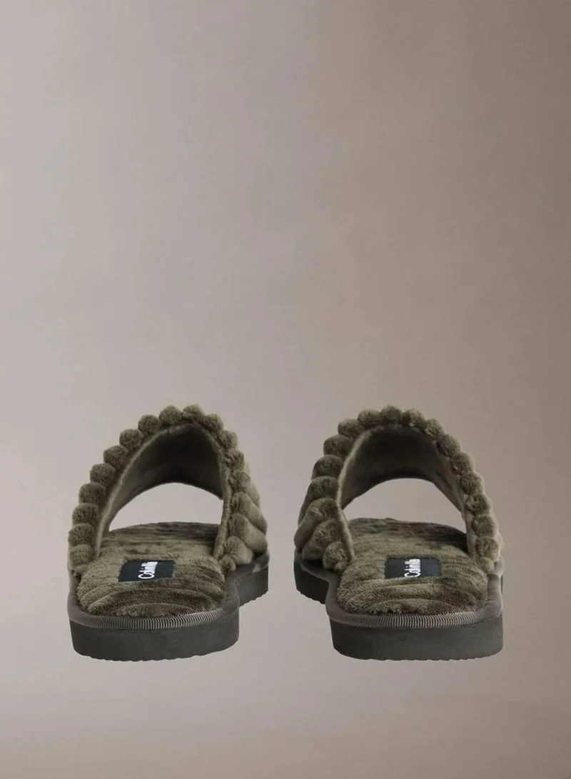 Calvin Klein Jeans Beluga Soft Padded Corduroy Slippers for Women | Best Price UAE