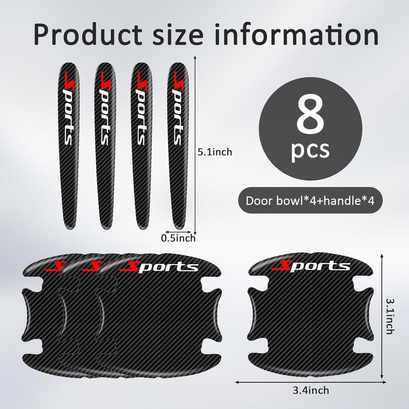 ROBOHOOK Car Door Handle Protector, 8 Pcs Door Protectors for Vehicles, Black, Door Handle Cup Protective Film for Most Vehicles (Bowl*4+Handle*4) - Image 2
