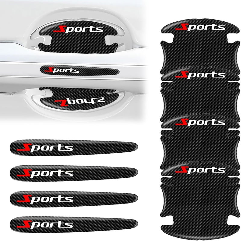 ROBOHOOK Car Door Handle Protector, 8 Pcs Door Protectors for Vehicles, Black, Door Handle Cup Protective Film for Most Vehicles (Bowl*4+Handle*4) - Image 1