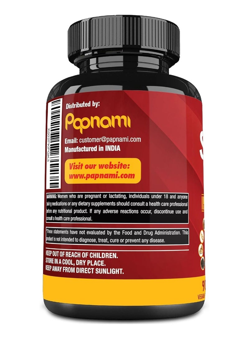 Papnami Shilajit Extract Capsules 6550mg Immune Support Brain Boost Supplement 3 Months Supply-90 Capsules - Image 3