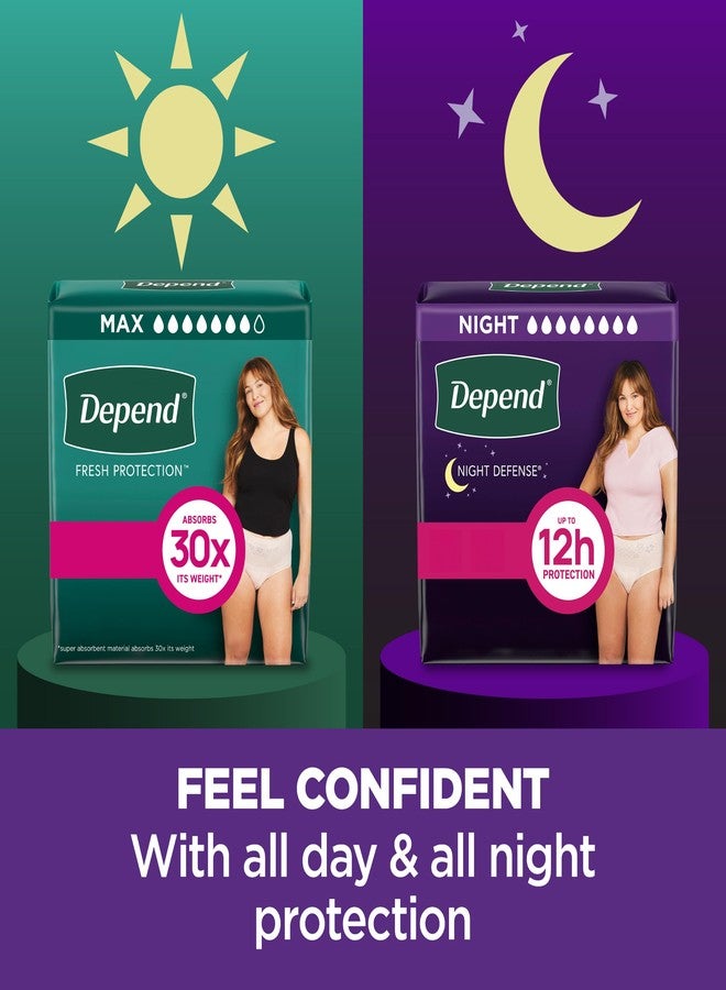 Depend Night Defense Adult Diapers, Incontinence & Postpartum Bladder Leak Underwear for Women, Disposable, Overnight, Small, Blush, 26 Count, Packaging May Vary - Image 5