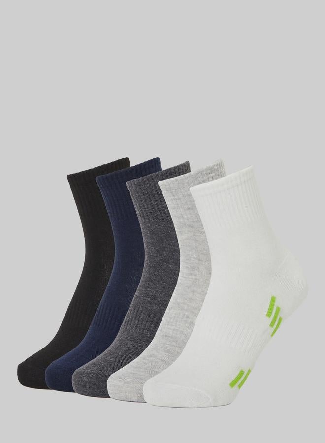 Styli Pack of 5- Striped Detail Ankle Socks - Image 1