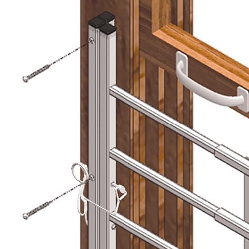 Defender Security Segal S 4764 Fixed Window Guard – Adjustable Child Safety Window Guard Prevents Accidental Falls, Tamper Resistant Screws Included, Non-Egress, White, 23-1/2 to 38 In. W x 21-1/4 In. H (Single Pack) - Image 5