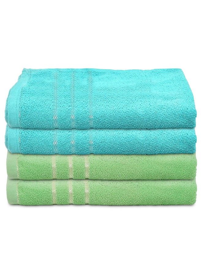 Kuber Industries Soft Cotton Bath Towel For Hands Face Newborn Babies Toddlers Children 19"X38" Pack Of 4 (Blue & Green) - Image 2
