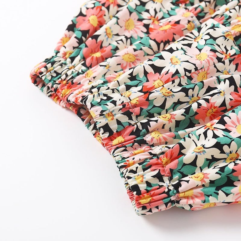 WELAKEN Floral Long Skirt for Girls Kids & Teens Elastic Waistband A-Line Maxi Skirts - Image 2