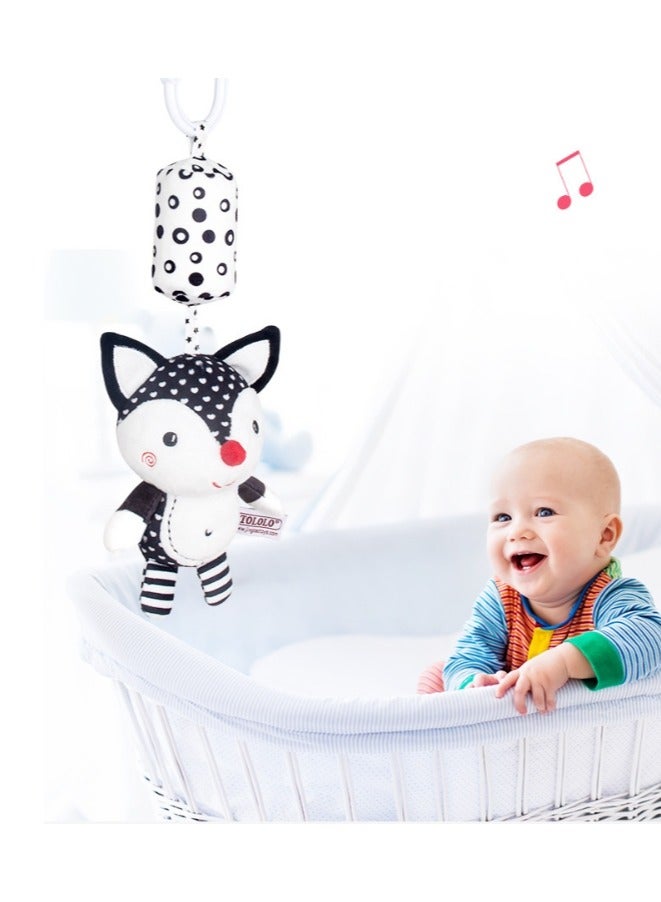 Black and White Forest Animal Wind Chime 0-1 Year Old Infant Toy 6-piece Set - Image 1