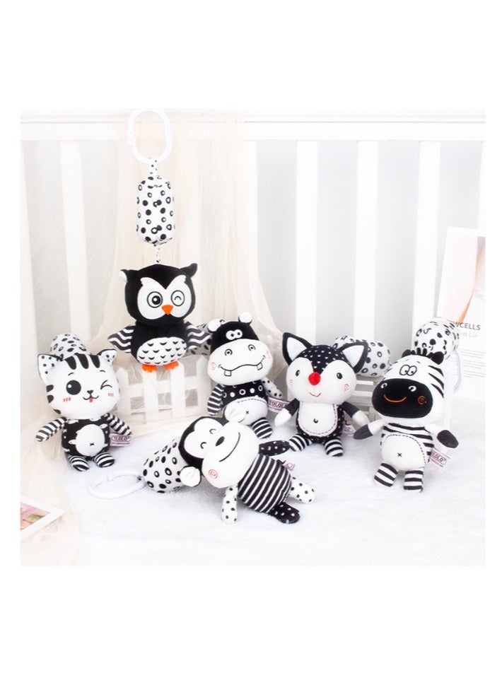 Black and White Forest Animal Wind Chime 0-1 Year Old Infant Toy 6-piece Set - Image 5