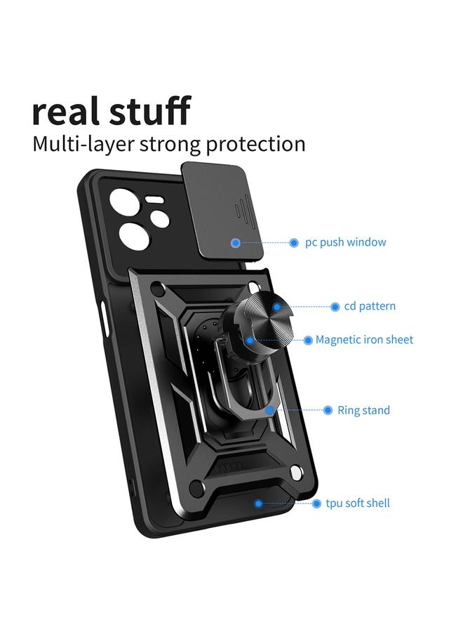 S-TOP Case For OPPO Realme C35 Sliding Camera Cover Design TPU+PC Phone Case - Image 3
