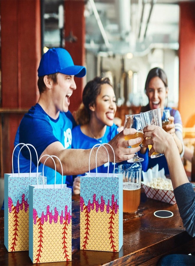 YooNotee 24 Pcs Baseball Ice Cream Drip Birthday Gift Goodie Bags Baseball Ice Cream Drip Birthday Party Favors Kraft Snack Goodie Treat Bags with Handles for Sport Stuff Team Gift Supplies(Mixed) - Image 4