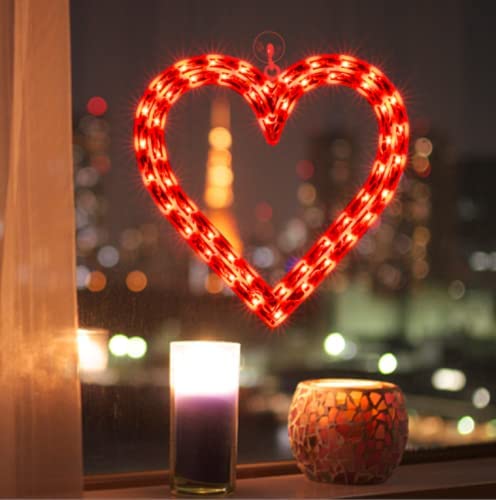 LAMPHOME 12.7" Lighted Red Heart Valentine's Day Window Silhouette Decoration - Image 4