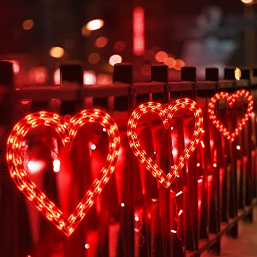 LAMPHOME 12.7" Lighted Red Heart Valentine's Day Window Silhouette Decoration - Image 3