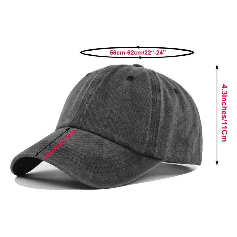 Cmonie 6Pack Unisex Vintage Washed Cotton Baseball Cap Soft Unconstructed Plain Blank Adjustable Size Dad Hat (US, Alpha, One Size, 6 Pcs-D) - Image 2