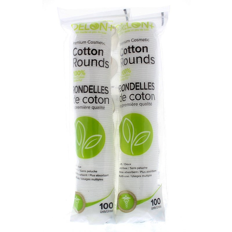 DELON Premium Cosmetic Cotton Rounds 200 Count