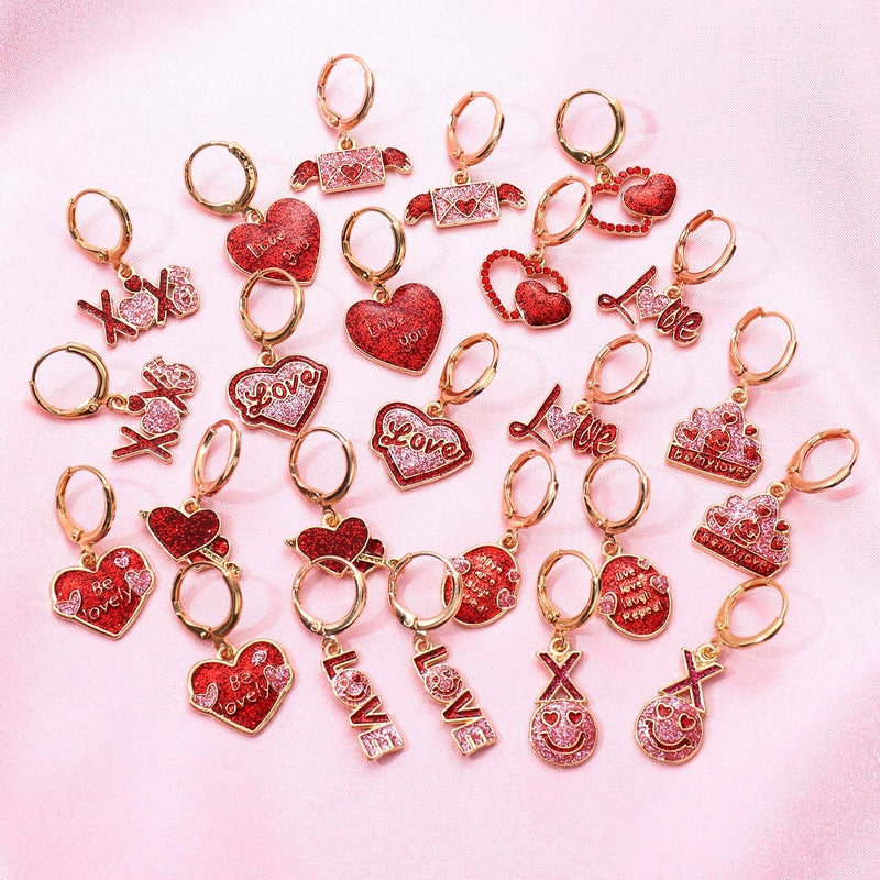 BVGA Valentine Day XOXO Hoop Earrings for Women Chic Enamel Love Heart Charm Drop Earrings Creative Funny Earrings Holiday Jewelry Gifts - Image 3