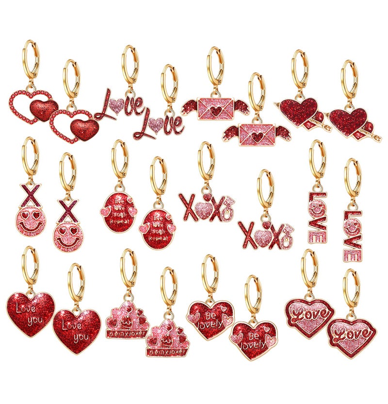 BVGA Valentine Day XOXO Hoop Earrings for Women Chic Enamel Love Heart Charm Drop Earrings Creative Funny Earrings Holiday Jewelry Gifts - Image 1