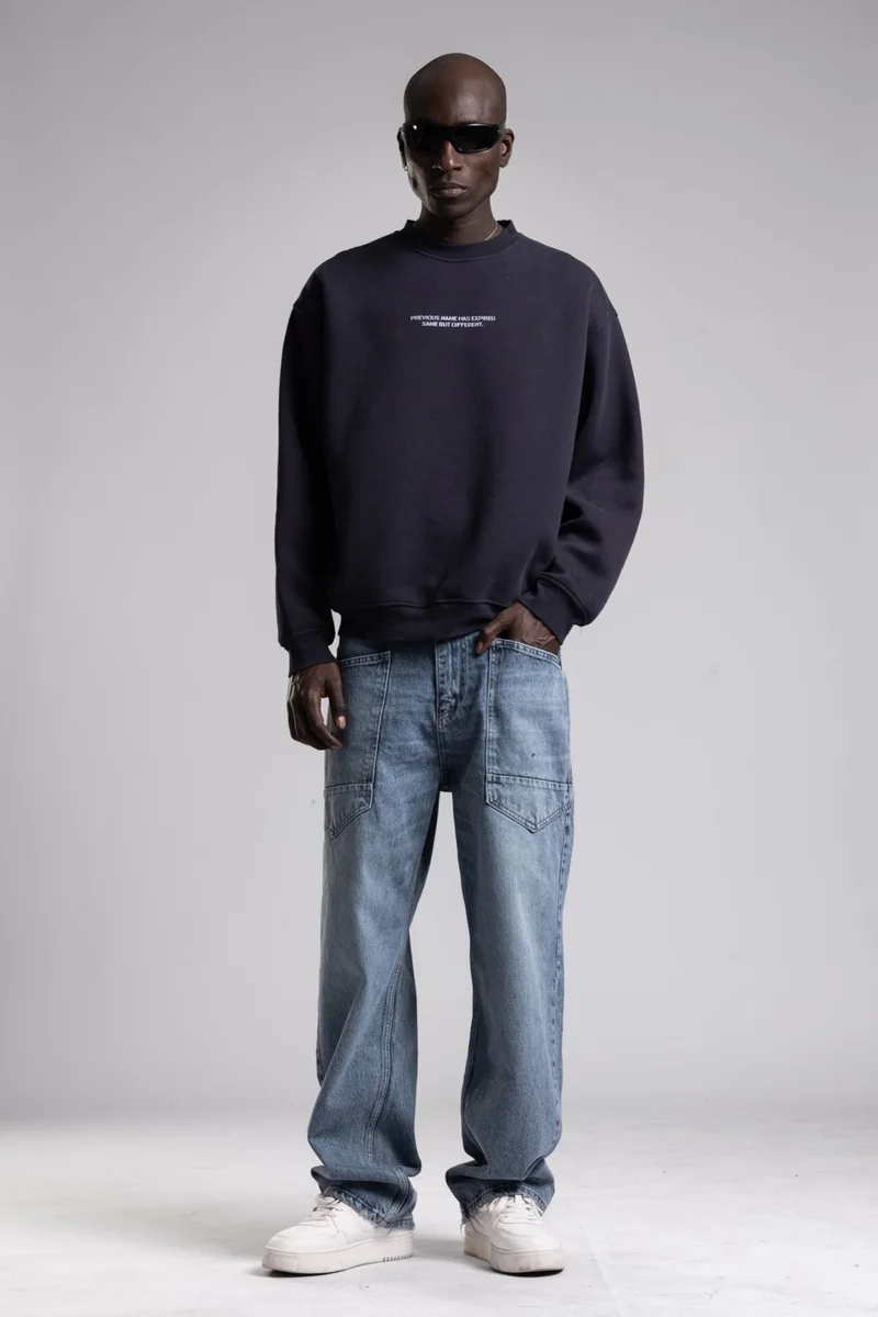 Catch Micro Text Print Detail Oversize Sweatshirt